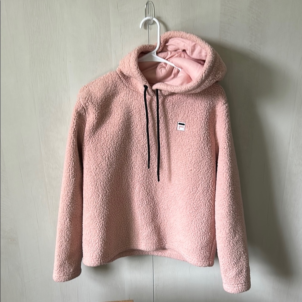 Pink Fleece Fila Hoodie Sweater